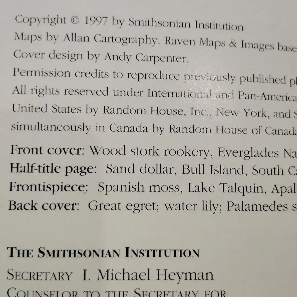 Smithsonian Guides to Natural America Southeast SC GA AL FL Softcover, 1997 LN